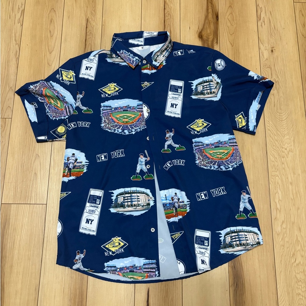 Men's Blue Graphic Print Shirt